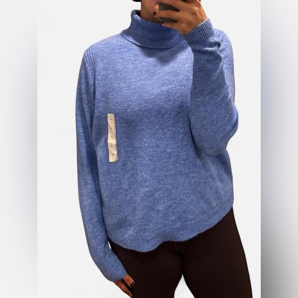 Blue Turtleneck Sweater